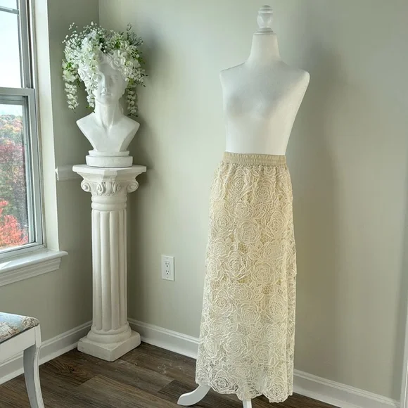 Chicwish Rose Cutwork Lace Maxi Skirt - Picture 1 of 5